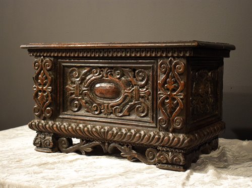 Small carved chest, Italian Renaissance